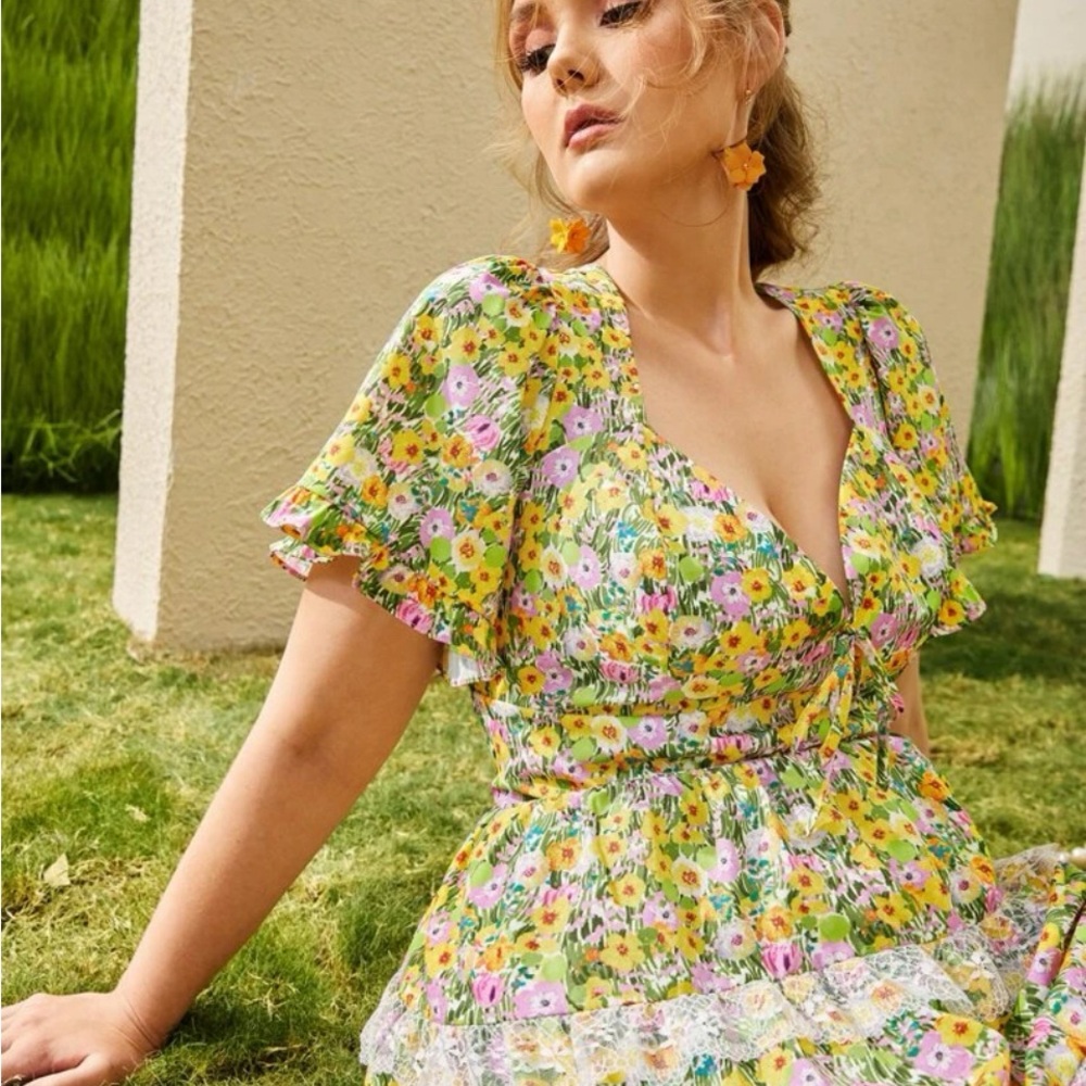 Yellow floral dress